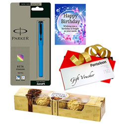 Magical Birthday Pack of Ferrero Rocher, Parker Pen, Gift Voucher   Card