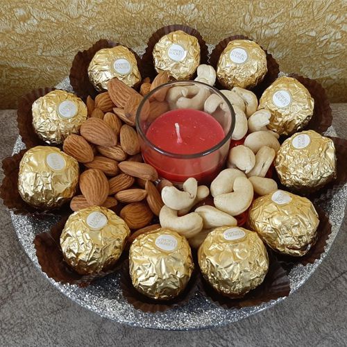 Ambrosial Ferrero Rocher Dry Fruits n Aroma Candles Combo
