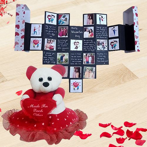 Impressive Pop Out Heart Personalized Card with a Hearty Teddy