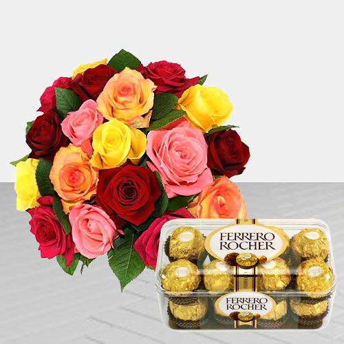 Pretty Roses and Ferrero Rocher Chocolates