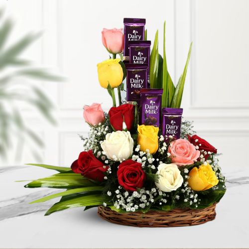 Exclusive Roses N Chocolate Treat Bouquet