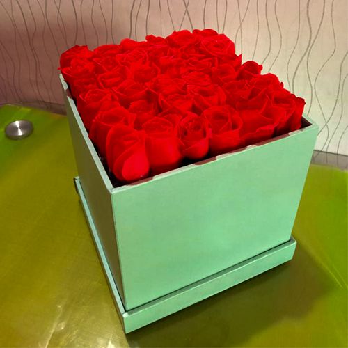 Stunning Red Roses Box Arrangement