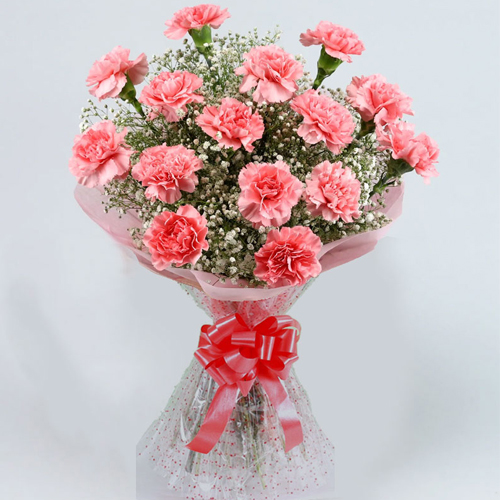 Luxurious Pink Coloured Carnations Arrangement