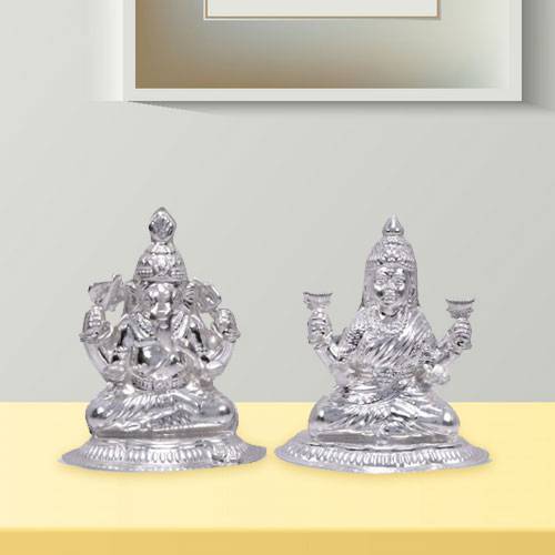 Amazing Silver Laxmi Ganesha