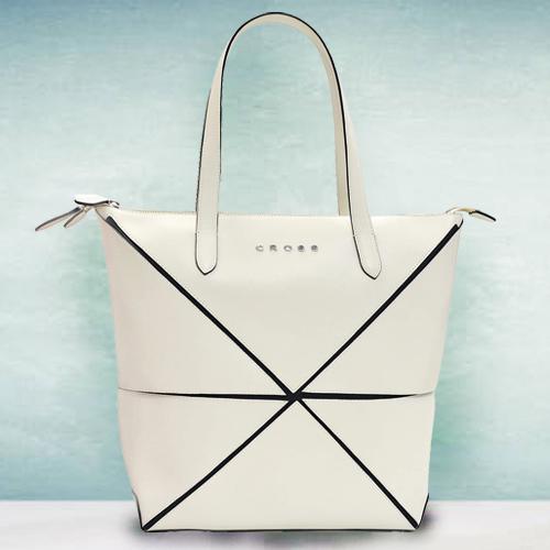 Lovely Faux Leather Ivory Ladies Bag from Cross