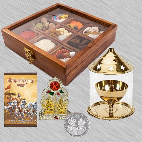 Exquisite Housewarming Puja Gift in Wooden Box