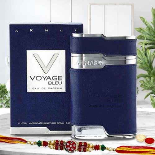 Armaf Voyage Bleu Perfume with Stone Studded Rakhi