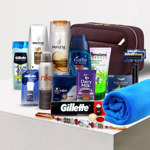 Daily Care Kit for Mens with Fancy Rakhi n Cadbury Chocolate<br>
